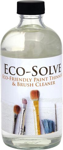 مخفف طلاء الزيت الطبيعي ومنظف الفرش من Eco-Solve - بديل مذيب غير سام وخالي من المركبات العضوية المتطايرة وعديم الرائحة للطلاء الزيتي - بديل زيت التربنتين الأرشيفي القائم على الصويا - زجاجة زجاجية سعة 8 أونصة in Kuwait
