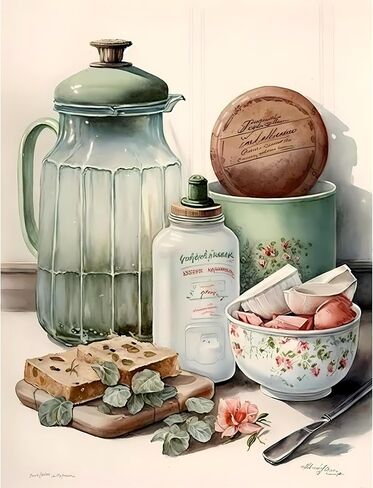 Vintage Kitchen Rice Papers, 8 x 10.5 inch – Decoupage Paper Design for Furniture, Mixed Media, Cards & Crafts, Decoupage by CRAFT KREATIVELY in Saudi Arabia