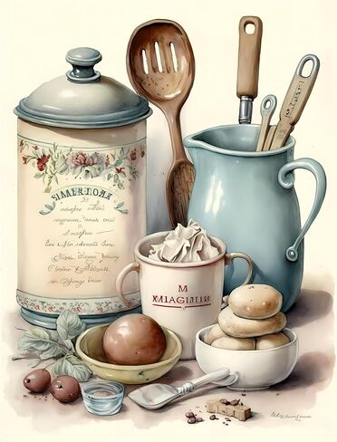 Vintage Kitchen Rice Papers, 8 x 10.5 inch – Decoupage Paper Design for Furniture, Mixed Media, Cards & Crafts, Decoupage by CRAFT KREATIVELY in Saudi Arabia