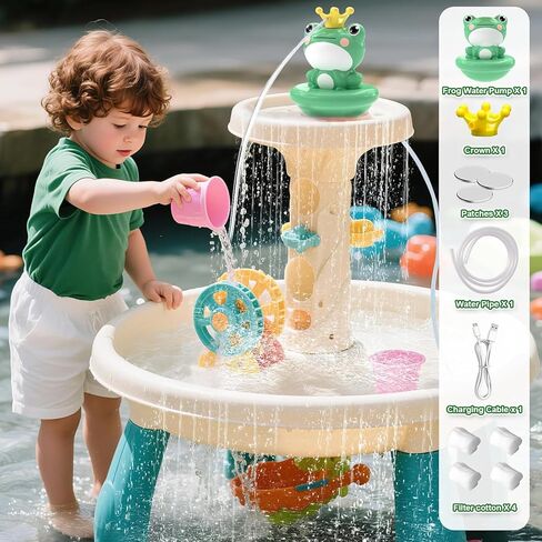 weirtoya Water Table Pump for Toddlers, 2026 Battery Powered Pump for Water Table Cordless Work Splash Toys Kids Toddler Summer Outddor Toy in Kuwait