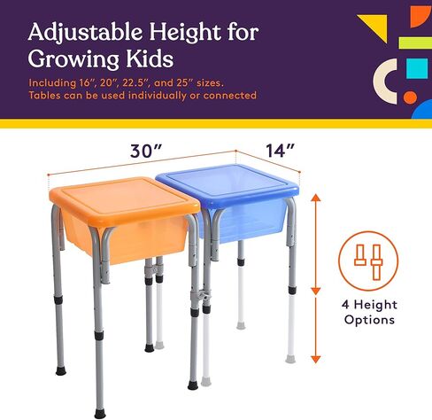 Special Supplies Sensory Activity Table -with Plastic Buckets and Beach Items for Interactive Learning - Water, Sand, and STEM Play (Two Buckets - Orange + Blue) in Kuwait