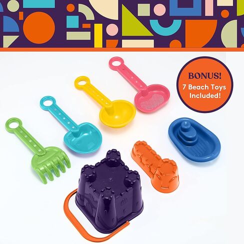 Special Supplies Sensory Activity Table -with Plastic Buckets and Beach Items for Interactive Learning - Water, Sand, and STEM Play (Two Buckets - Orange + Blue) in Kuwait