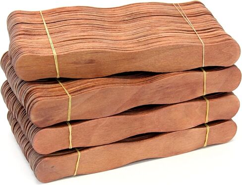 مجموعة من 200 قطعة من أعواد مقبض المروحة الخشبية المتموجة من CraftySticks - خشب البتولا مقاس 8 بوصة للحرف اليدوية والمراوح اليدوية والاستخدام الترويجي، طبيعية in Kuwait