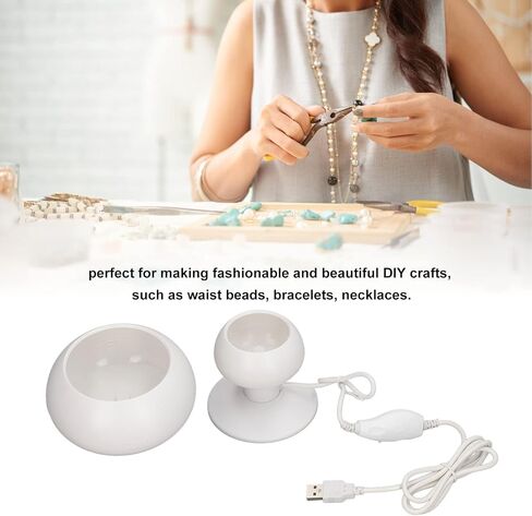 Adfaga Electric Bead Spinner Machine Adjustable Speed Dual Rotation ABS Plastic Craft Tool with Bowl and Needles for DIY Jewelry Making Beading Projects in Kuwait