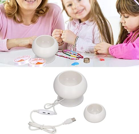 Adfaga Electric Bead Spinner Machine Adjustable Speed Dual Rotation ABS Plastic Craft Tool with Bowl and Needles for DIY Jewelry Making Beading Projects in Kuwait