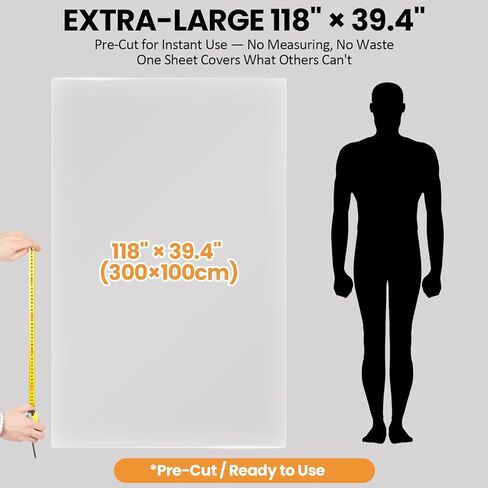 غطاء نافذة مكسور كبير جدًا للسيارة مع شريطين لف، 118 × 39.4 بوصة غطاء مؤقت لنافذة السيارة من الزجاج المكسور، فيلم بلاستيكي مقاوم للماء لاستبدال نافذة السيارات المؤقتة، تركيب بنفسك in Kuwait
