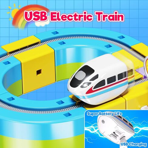 Only for Annexfun Electric Train Sets | Non-Magnetic | 2-Pack USB Rechargeable Train Cars - Exclusively for Annexfun Electric Train Tracks | Cannot Operate Independently | Kids 3+ Years in Kuwait