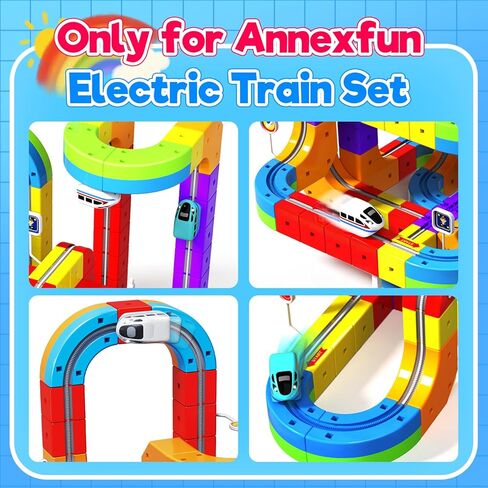 Only for Annexfun Electric Train Sets | Non-Magnetic | 2-Pack USB Rechargeable Train Cars - Exclusively for Annexfun Electric Train Tracks | Cannot Operate Independently | Kids 3+ Years in Kuwait