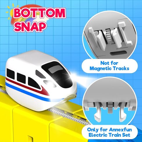 Only for Annexfun Electric Train Sets | Non-Magnetic | 2-Pack USB Rechargeable Train Cars - Exclusively for Annexfun Electric Train Tracks | Cannot Operate Independently | Kids 3+ Years in Kuwait