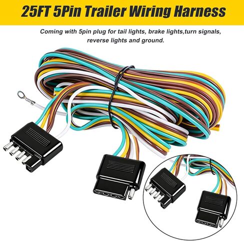 مجموعة مصابيح LED بيضاوية 6 بوصة مع عكس احتياطي، أحمر/أبيض 22 مصباح مقطورة LED مع أقواس 25FT 5Pin علامات شريط الضوء، مقاومة للماء لإيقاف الفرامل لشاحنة القارب RV in Kuwait