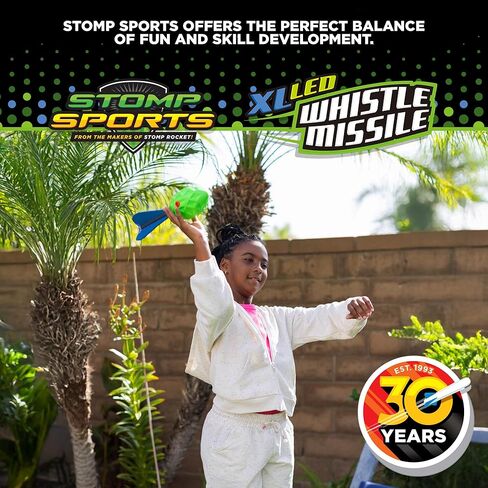Stomp Rocket XL LED Whistle Missile - Whistling Foam Football with Tail - Fun Backyard Outdoor & Indoor Kids Toys Gifts for Boys & Girls - Sports Play Toys for Ages 3+ in Kuwait