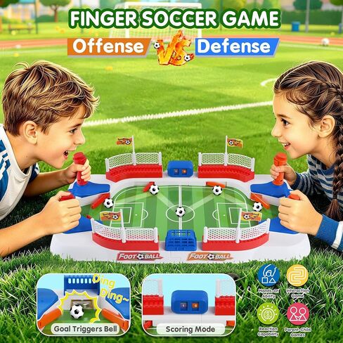 WeeHomm 2-in-1 Play Soccer Board Game للأطفال، شخصيات فووسبالل PK، طاولة فووسبالل للأطفال من سن 8 إلى 12 عامًا، ألعاب كرة القدم للأولاد، لعبة كرة قدم الطاولة، هدايا عيد ميلاد لعمر 4-10 سنوات in Kuwait