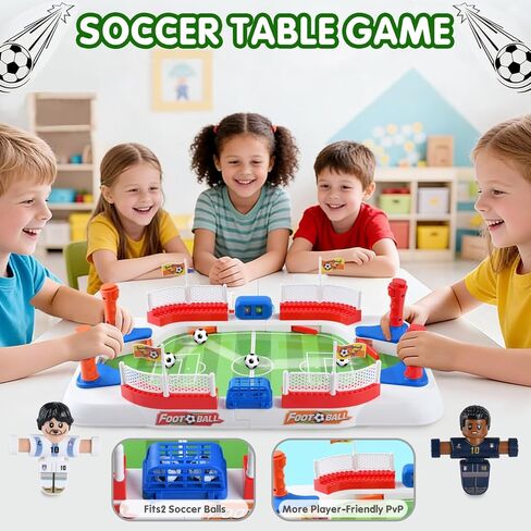 WeeHomm 2-in-1 Play Soccer Board Game للأطفال، شخصيات فووسبالل PK، طاولة فووسبالل للأطفال من سن 8 إلى 12 عامًا، ألعاب كرة القدم للأولاد، لعبة كرة قدم الطاولة، هدايا عيد ميلاد لعمر 4-10 سنوات in Kuwait
