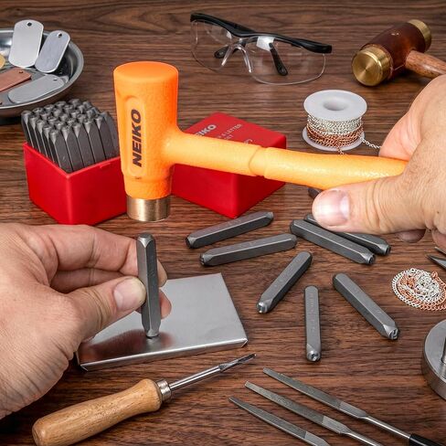 NEIKO 02633A Number and Letter Punch Set with Heat-Treated Steel Punches, Imprinting & Arts and Crafts, 3/16" (5 MM) Shaft, 36 Pc Stamp Set, Uppercase Letter & Number Punch Set (A-Z / 0-8 / "&") in Kuwait