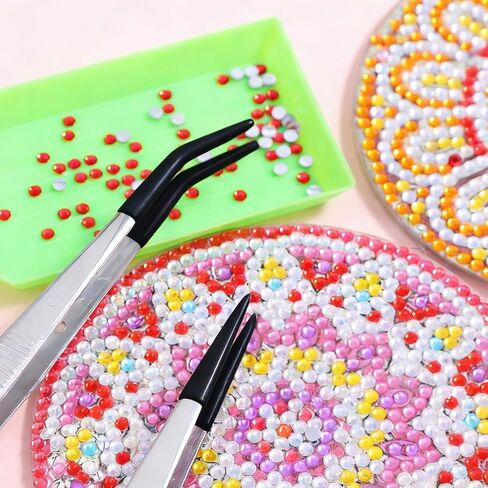 3 Piece Tweezers with Rubber Tips Set, Stainless Steel Rubber Tipped Tweezers Bent Flat and Pointed Precision Tweezer for Jewelry Crafts Electronics and Lab Use Black in Kuwait