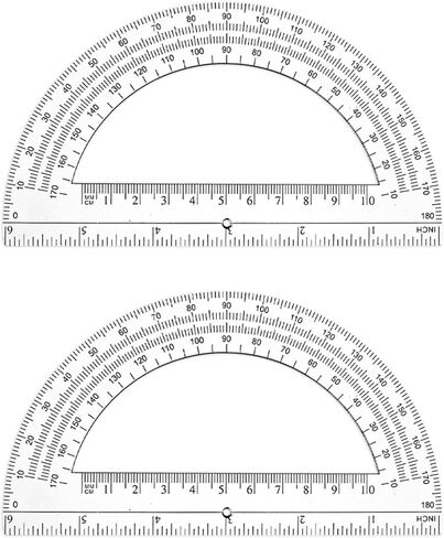 2 PCS Plastic Protractor, 180 Degrees Math Protractors Angle Measurement Clear Protractor Ruler for Geometry Classroom Student School Office Supplies, 6 Inch in Kuwait