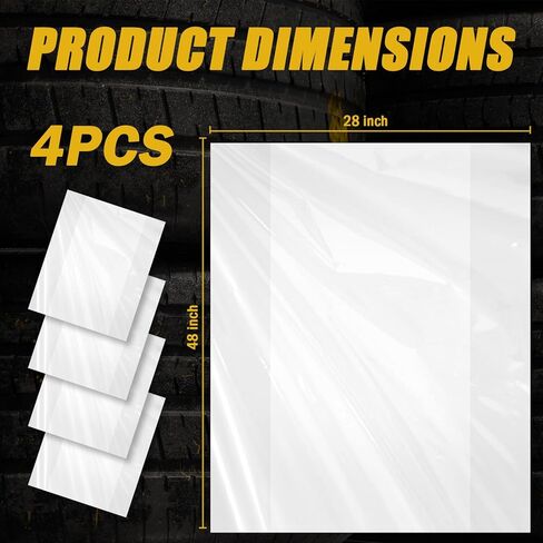 4PCS Extra Large Car Tire Bags for Storage,LDPE Disposable Car Tire Storage Bags for Easy Storages and Transportation of Tires,Dustproof & Tear Resistant Tires Covers for Cars in Kuwait