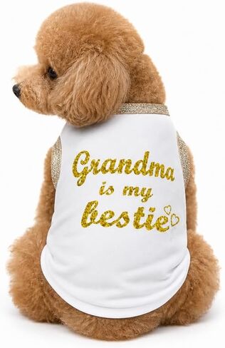 Petitebella Grandma is My Bestie White Puppy Dog Shirt (White, Medium) in Saudi Arabia
