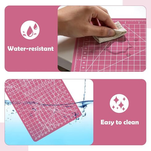 Sewing Cutting Mat 8in x 6in,Small Self Healing Cutting Board A5 Rotary Cutting Mat for Crafts Pink Double Sided Thickened PVC Craft Cutting Board for Quilting Hobby Fabric Precision in Kuwait
