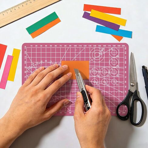 Sewing Cutting Mat 8in x 6in,Small Self Healing Cutting Board A5 Rotary Cutting Mat for Crafts Pink Double Sided Thickened PVC Craft Cutting Board for Quilting Hobby Fabric Precision in Kuwait