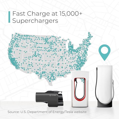 حزمة Lectron - محول NACS إلى CCS مع التعشيق لشواحن Tesla الفائقة ومحول Tesla إلى J1772 لموصلات Tesla عالية الطاقة وشواحن الوجهة والموصلات المحمولة لـ J1772 EVs in Kuwait