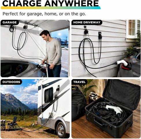 Overhead EV Charging Cable Organizer – Universal Retractable Cord Reel for Tesla & All Level 2 EVs, Ceiling and Wall Mount, Garage Cable Management System, Reinforced Steel Construction in Kuwait