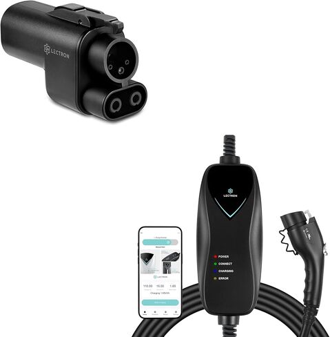 Lectron Bundle - NACS to CCS Electric Vehicle Adapter with Interlock (500A/1,000V) Compatible with Tesla Superchargers & Level 1 J1772 Charger (WiFi Version) 120V, 15 Amp, NEMA 5-15 Plug for J1772 Evs in Kuwait