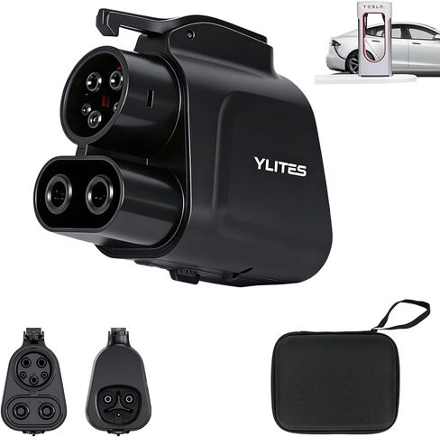 J1772 to Tesla Charger Adapter, Max 80A 250V Fast EV Adapter for Tesla Model 3/Y/X/S & Cybertruck, Smoother Plug-In & Removal, Enhanced Heat Resistance for Home & Public J1772 Charging Stations in Kuwait