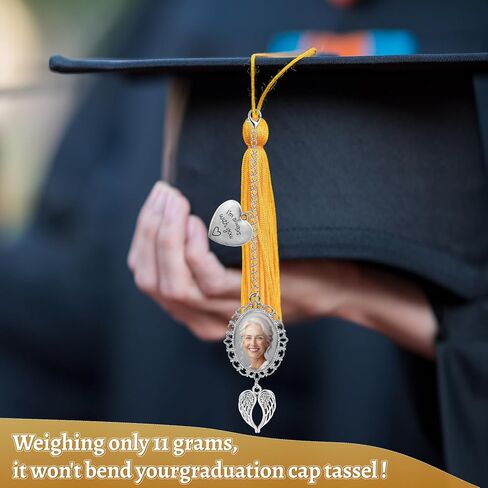 Graduation Memorial Tassel Photo Charm Gift Set – 2-in-1 Brooch & Tassel Charm for Graduation Cap, “Always With You" Keepsake with Card & Graduation Hat Gift Box, Class of 2026 (1Pcs Brooch Pendant and 1Pcs Pendant) in Kuwait