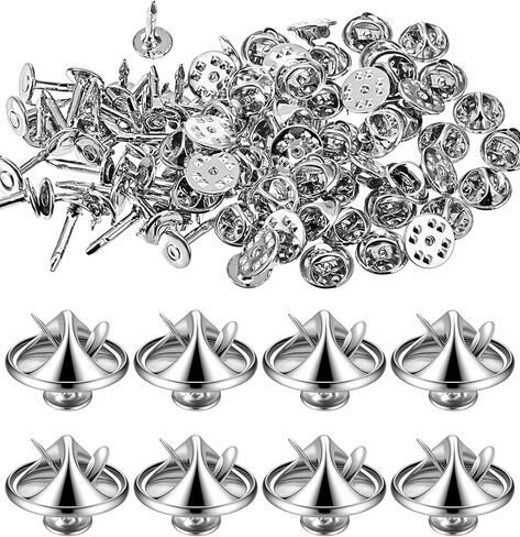 50 Pairs Tie Tack Pins, Pin Backs Silver Butterfly Tie Tacks, Secure Locking Blank Pins Keepers for Jewelry Making in Kuwait