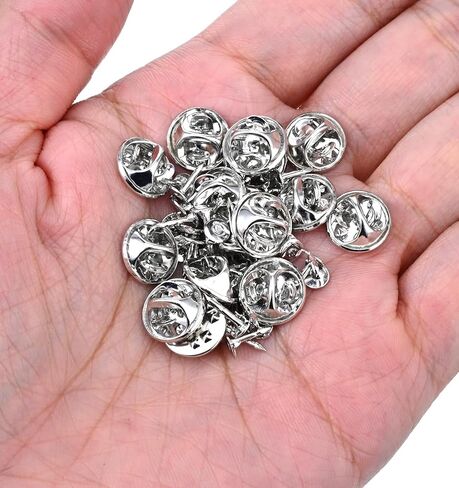 50 Pairs Tie Tack Pins, Pin Backs Silver Butterfly Tie Tacks, Secure Locking Blank Pins Keepers for Jewelry Making in Kuwait