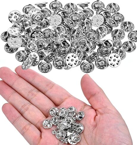 50 Pairs Tie Tack Pins, Replacement Pin Backs Clasp, Secure Locking & Anti-Down Pin Holders for Badges, Lapel Pins, Brooches in Kuwait
