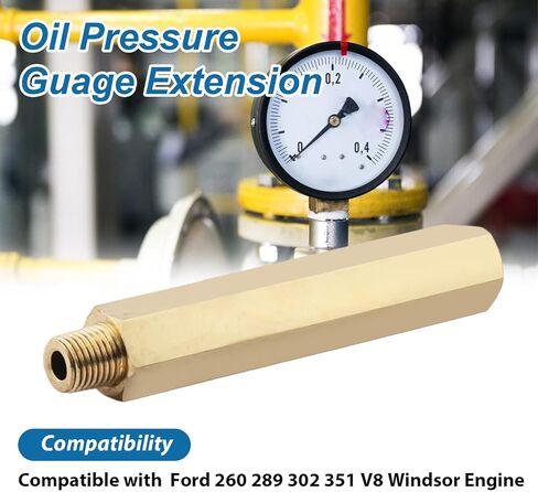 Oil Pressure Guage Adapter, Oil Sending Unit Extension fit for 260 289 302 351 V8 Windsor Engine 1/4in NPT 115mm Length in Kuwait