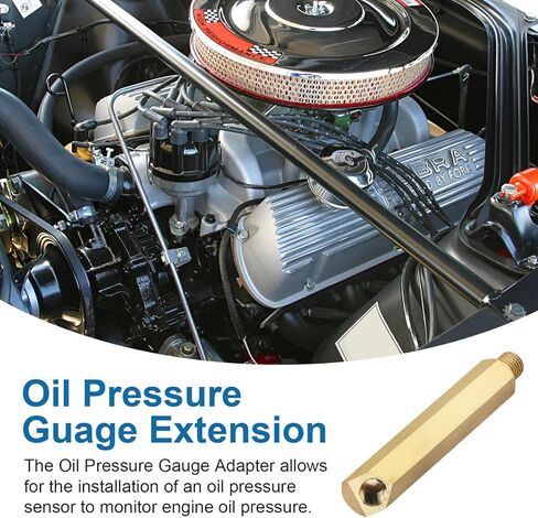 Oil Pressure Guage Adapter, Oil Sending Unit Extension fit for 260 289 302 351 V8 Windsor Engine 1/4in NPT 115mm Length in Kuwait