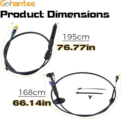 كابل Gohantee Gear Shifter 12477640 كابل التحكم في ناقل الحركة الأوتوماتيكي متوافق مع شيفروليه سيلفرادو 1500 2500 3500 GMC Sierra 1500 2500 3500 Classic 1999-2007 (قطعتان) in Kuwait