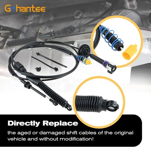 كابل Gohantee Gear Shifter 12477640 كابل التحكم في ناقل الحركة الأوتوماتيكي متوافق مع شيفروليه سيلفرادو 1500 2500 3500 GMC Sierra 1500 2500 3500 Classic 1999-2007 (قطعتان) in Kuwait