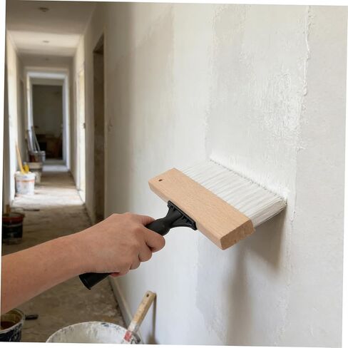 SOLUSTRE Texture Paint Brush with Angled Linen Effect Bristles, 32cm Wide Art Paint Tool for Wall Decoration, Drywall Texture and Craft Painting Supplies in Kuwait