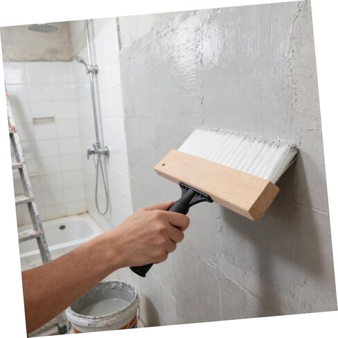 SOLUSTRE Texture Paint Brush with Angled Linen Effect Bristles, 32cm Wide Art Paint Tool for Wall Decoration, Drywall Texture and Craft Painting Supplies in Kuwait