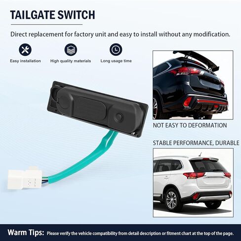 5810A090 Rear Hatch Release Switch Replacement for M-itsu-bishi Outlander Sport ASX RVR 2011-2020 Exterior Tailgate Trunk Boot Open Button with Smart Entry in Kuwait