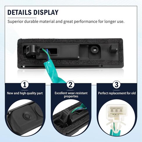 5810A090 Rear Hatch Release Switch Replacement for M-itsu-bishi Outlander Sport ASX RVR 2011-2020 Exterior Tailgate Trunk Boot Open Button with Smart Entry in Kuwait