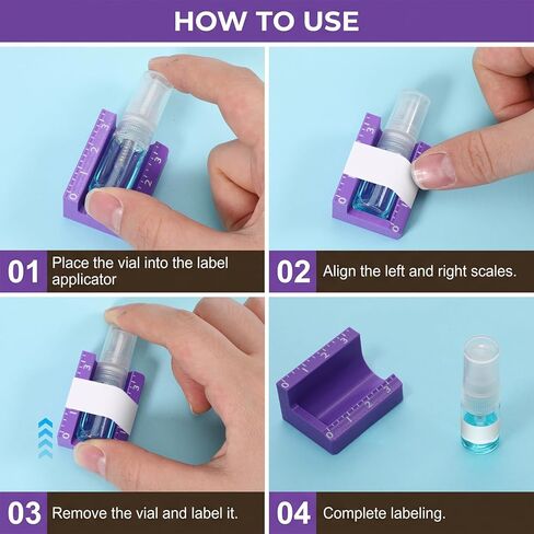 YUXIANLB Peptide Vial Label Applicator for 3ml Bottle, Time-Saving Handheld Alignment Labeling Sticker Applicator Tool for Home Lab Clinic Organizing Small Jars Essential Oils Container Bottles in Kuwait