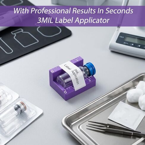 YUXIANLB Peptide Vial Label Applicator for 3ml Bottle, Time-Saving Handheld Alignment Labeling Sticker Applicator Tool for Home Lab Clinic Organizing Small Jars Essential Oils Container Bottles in Kuwait