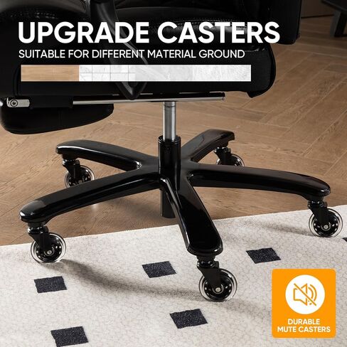 Executive Office Chair with Foot Rest Big and Tall Office Chair for Heavy People Ergonomic High Back Recline Chair Large Computer Desk Chair Black in Kuwait
