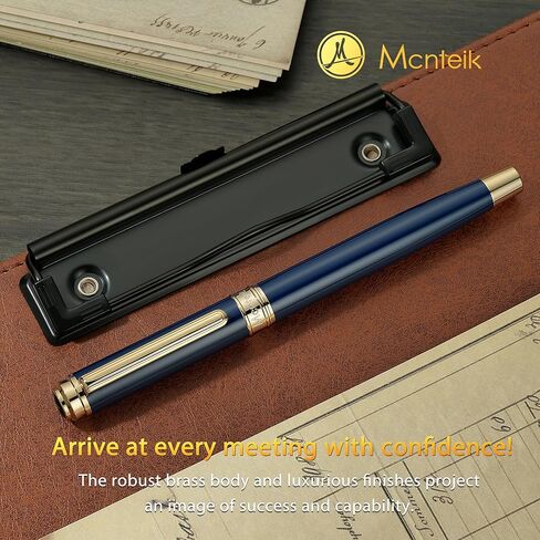 MCNTEIK 317 Fountain Pen,Stunning Luxury Piano Lacquer,18K Gilded Nib(Fine),Gorgeous 24K Gold Finish, Ink Converter,Best Gift for Men&Women-Elegant,Executive,Nice Pens for Writing, BU-F in Saudi Arabia