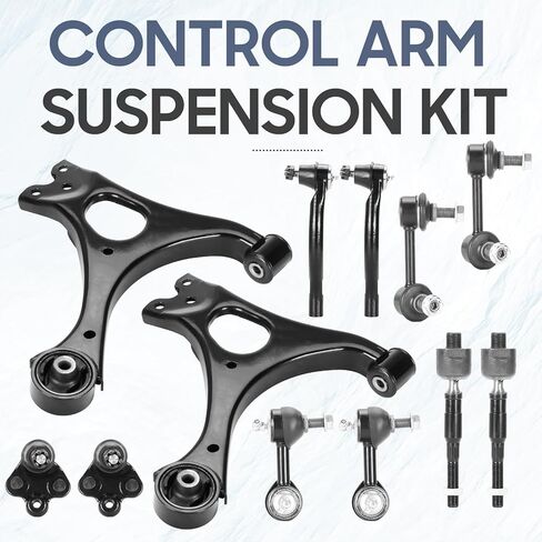 12pcs Front Lower Control Arm Suspension Kit Fit for Honda Civic Non Si 1.8L 2006-2011 w/Ball Joint Sway Bar Tie Rod End K620382 K620383 in Kuwait
