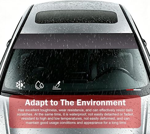 Car Windshield Tint Strip, 7.87" x 59" Window Sun Visor Strip Tint Film, Anti-Glare Car Windshield Banner Sticker, Gradient Black Sunproof One Way Privacy Film (Black #D) in Kuwait