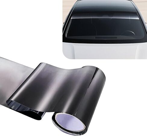 Car Windshield Tint Strip, 7.87" x 59" Matte Black Windshield Banner Sticker, Anti-Glare Sunproof Exterior Windscreen Protective Film, Cuttable to Fit Most Vehicles (Black #B) in Kuwait