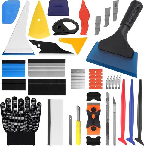 51PCS Car Window Tint Kit,Multi-Tool Window Tint Tools Kit Includes Felt Squeegee,Vinyl Squeegee,Cutting Knife,Windows Tints Car Wrap Kits for Windows Film & Modifications in Kuwait