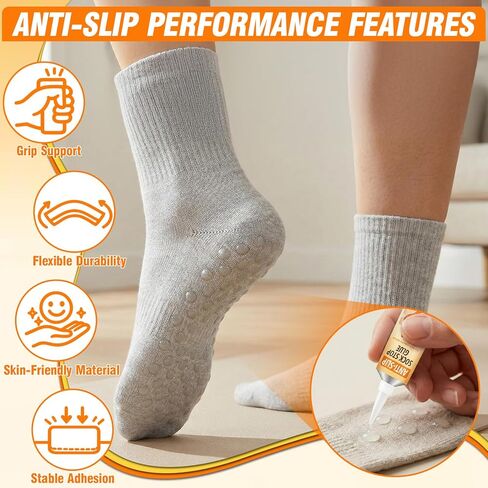 Sock Stop Anti Slip Adhesive 100ml 2 Pack, Water Based Odorless Clear Sock Glue with Precision Tip, Quick Dry Washable Non Slip Grip Coating for Socks, Rugs, Bath Mats, Blankets and Household Fabrics in Kuwait