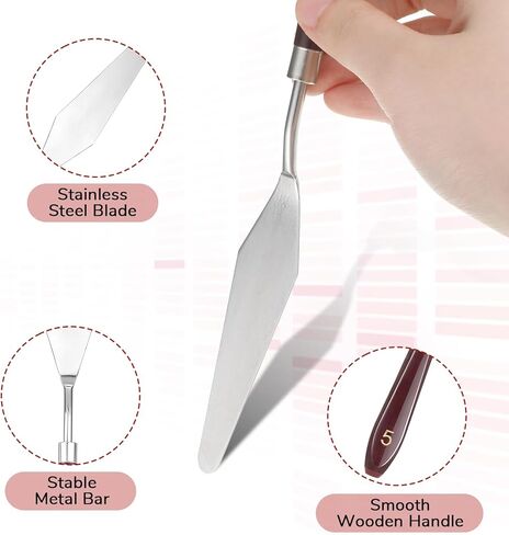11 Pcs Palette Knife Painting Spatula Color Mixing Set for Oil Acrylic Art Painting Canvas Smearing Cake Decorating Supplies, Stainless Steel in Kuwait